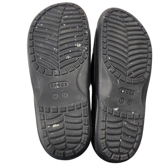 CROCS MENS 11 WOMEN 9 SLIDE SANDAL BLACK OUTDOOR WATER PROOF ATHLEISURE GYM READ - Picture 7 of 7